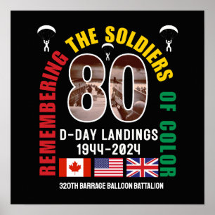 Poster DÉBARQUEMENTS DU JOUR J 80e Anniversaire Soldats d