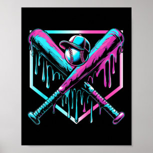 Poster Débit De Baseball Pour Garçons Ice Cream Drip Jeun