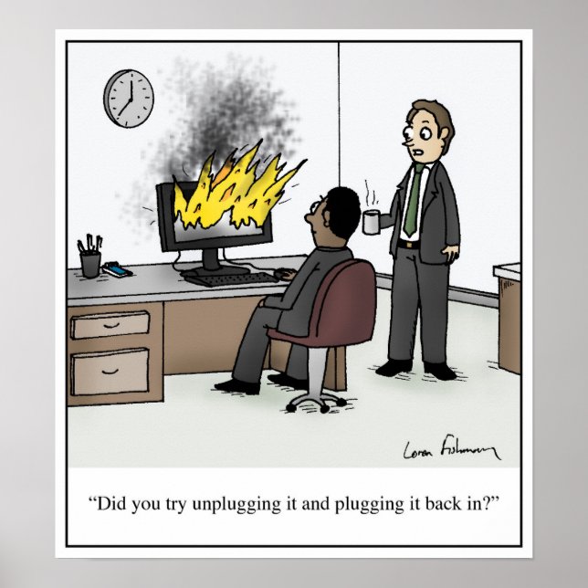 Poster Débranchez et rebranchez-le dans le dessin animé (Devant)