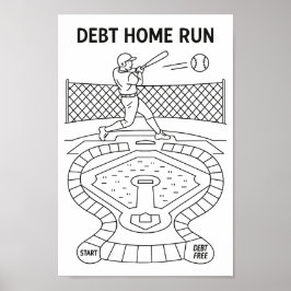 Poster Debt Home Run Payoff Tracker Jeu de baseball Thème