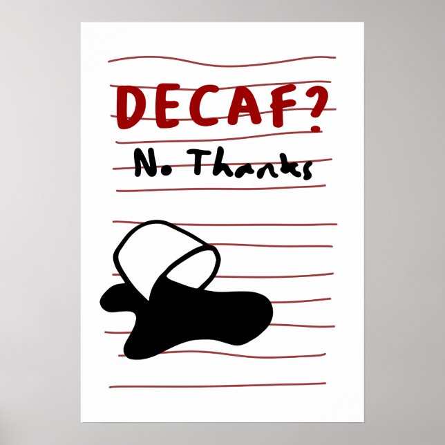 Poster Déca Non Merci — Création de Citation de Café Impe (Devant)