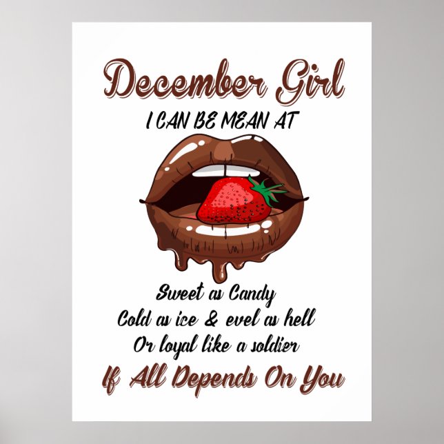 Poster Décembre Fille Je Peux Être Moins À Sweet Comme Bo (Devant)