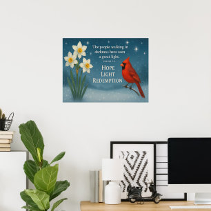 Poster Décembre Verset biblique Espoir Joie Amour Rédempt