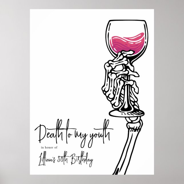 Poster Décès à mon invitation anniversaire de jeunesse (Devant)