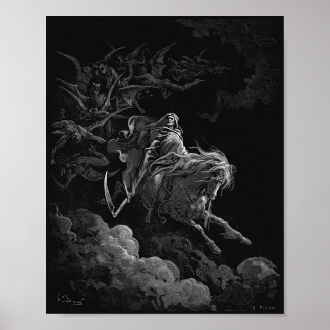 Poster Décès Sur Un Cheval Pâle Par Gustave Dore (Devant)