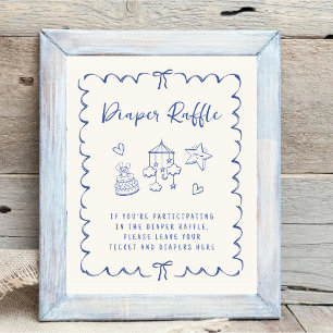 Poster Déchet Raffle Déposer Frame Wavy Frame Baby Boy Do