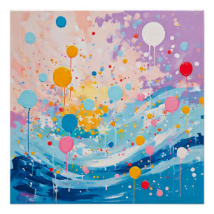 Poster Déchets de points colorés
