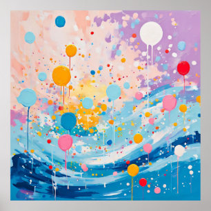 Poster Déchets de points colorés
