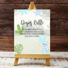 Poster Déchets Signe Dinosaure Bleu Bleu Balloon