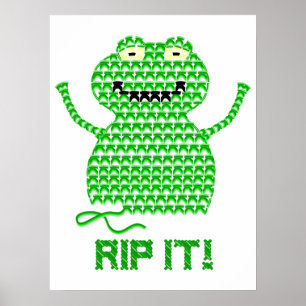 Poster Déchirez-le ! Dirigez la grenouille de crochet