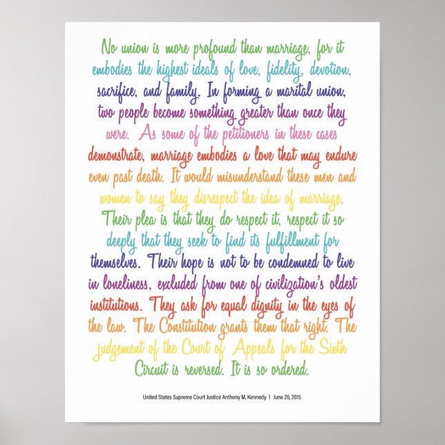 Poster Décision du tribunal du mariage gay (Devant)