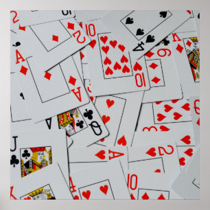 Poster Deck de cartes à jouer éparpillées
