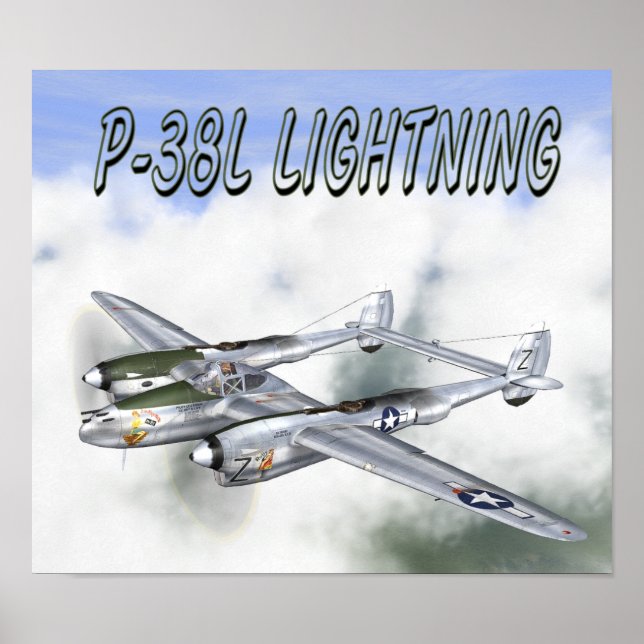 POSTER D'ÉCLAIRAGE P-38L (Devant)