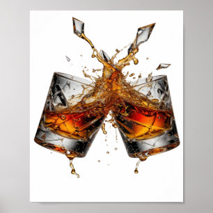 Poster Déclaration Argent WHISKY SPLASH