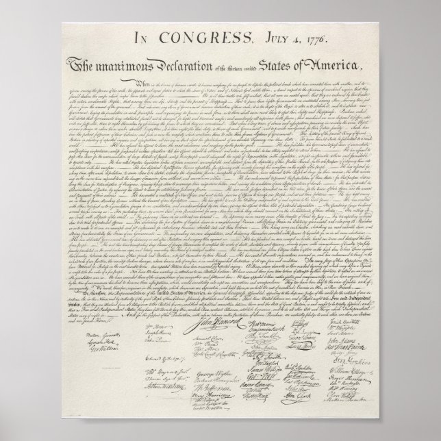 Poster Déclaration 📜 d'indépendance des États-Unis (Devant)