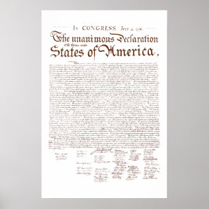 Poster Déclaration d'indépendance des États-Unis