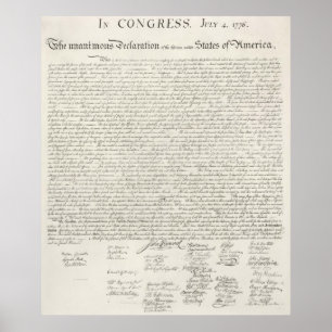 Poster Déclaration d'indépendance des États-Unis