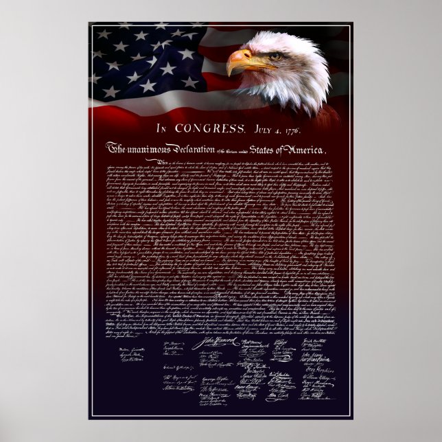 Poster Déclaration d'indépendance des États-Unis de 1776 (Devant)