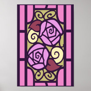 Poster Deco Roses in Pink