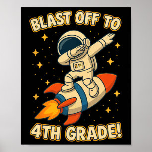 Poster Décollage 4e année Fusée Dab Space Cool École V