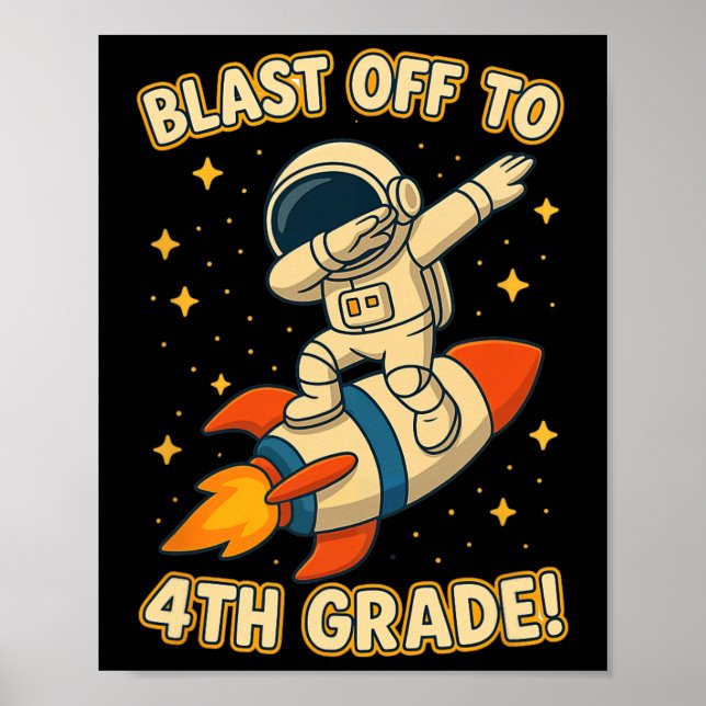 Poster Décollage 4e année fusée Dab Space Cool School V (Devant)