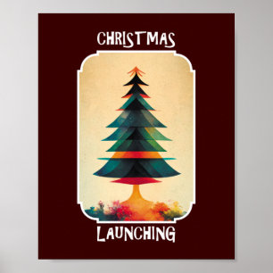 Poster Décollage de l'arbre de Noël Design artistique d