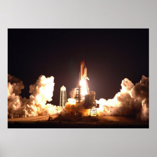 Poster Décollage de nuit de la navette spatiale Endeavour