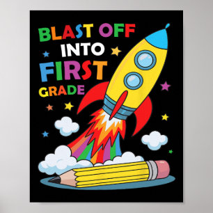 Poster Décoller en 1re année Premier jour d'école