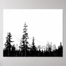Poster Décor Art Décor Rustic Mountain Woodland Forest Wa