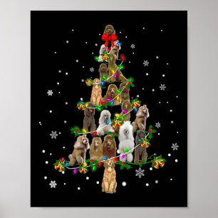 Poster Décor Cadeau de Noël pour chien de caniche classiq
