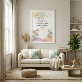Poster Décor Chrétien Aquarelle Neutre