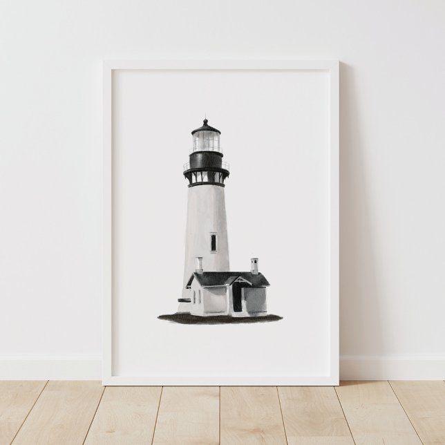 Poster Décor côtier nautique, phare à l'aquare (Créateur téléchargé)
