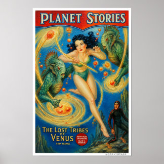 POSTER DÉCOR : COUVERTURE DE MAGAZINE DE SCIENCE-FICTION