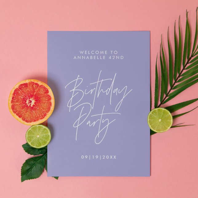 Poster Décor de fête budget violet lilas anniversaire bie (Créateur téléchargé)