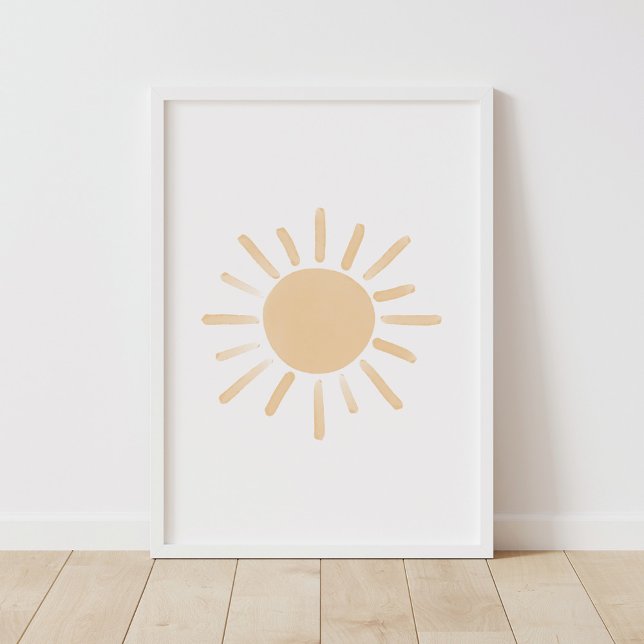 Poster Décor de la pouponnière jaune Sun Boho (Créateur téléchargé)