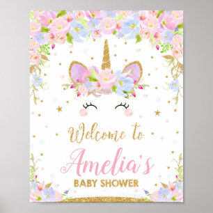 Poster Décor de l'Affiche de bienvenue de Baby shower Uni