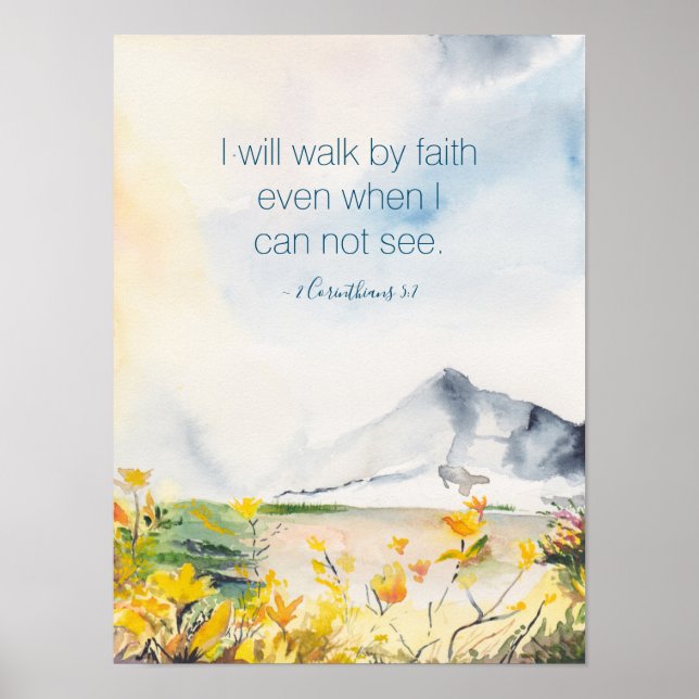 Poster Décor de mur d'aquarelle inspirationnelle et spiri (Devant)