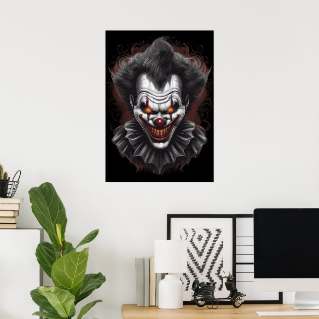 Poster Décor de mur de l'affiche déplaisant clown effraya (Bureau à domicile)