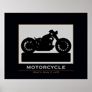 Poster Décor de mur de moto noir
