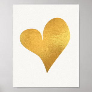 Poster Décor de mur Gold Heart pour salon