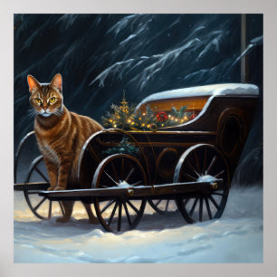 Poster Décor de Noël Abyssinian Snowy Sleigh Ride