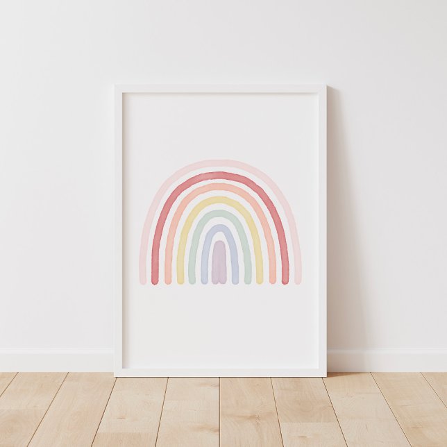 Poster Décor de pouponnière Pastel Arc-en-ciel (Créateur téléchargé)