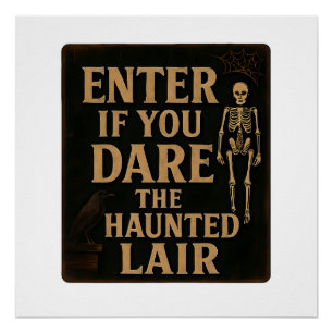 Poster Décor d'Halloween gothique Entrez Si Vous Osez