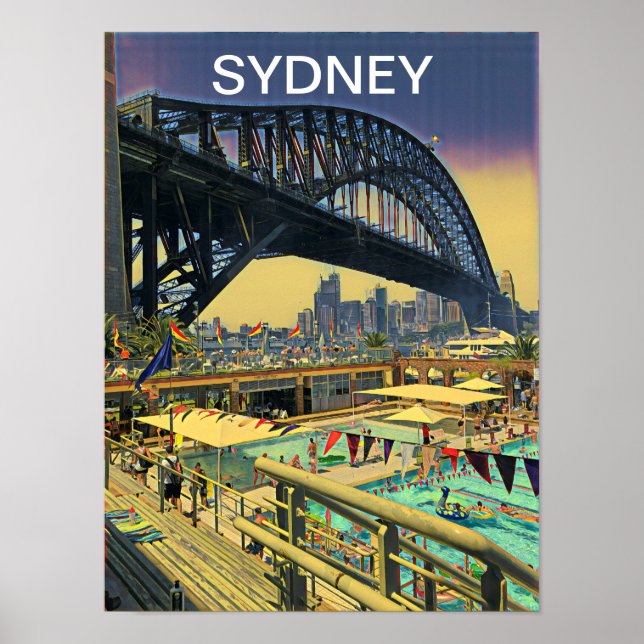 Poster Décor du mur de voyage du pont du port de Sydney (Devant)