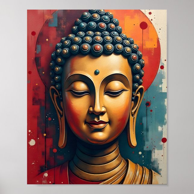 Poster Décor du salon | Portrait de Bouddha Calme (Devant)