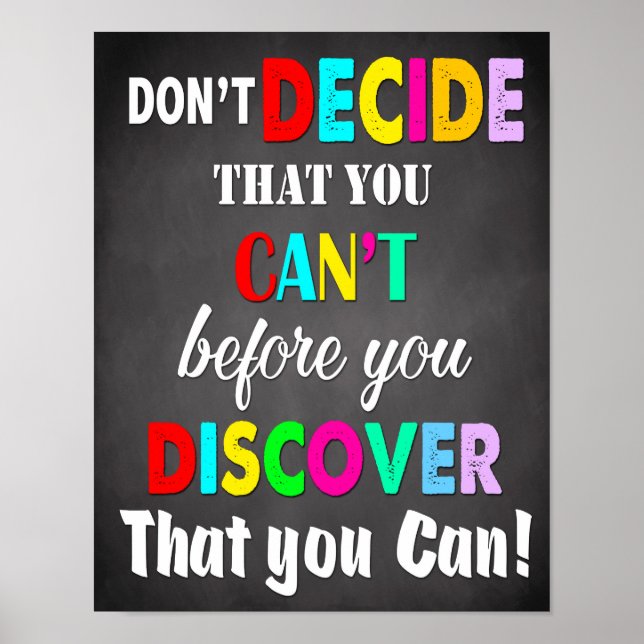Poster Décor En Classe, Citations En Classe, Inspiration (Devant)