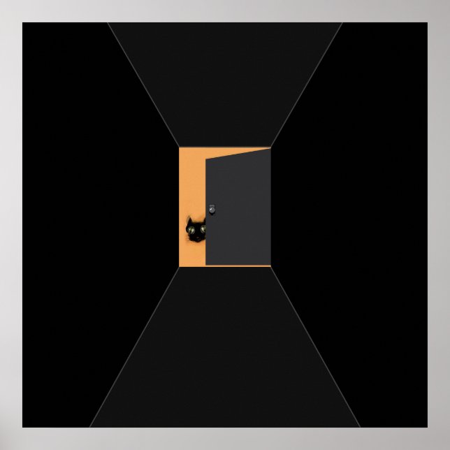 Poster Décor Halloween Chat Noir (Devant)