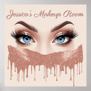 Poster ✨ Décor Maquillage Yeux Pailleté Rose Gold Pour Fi