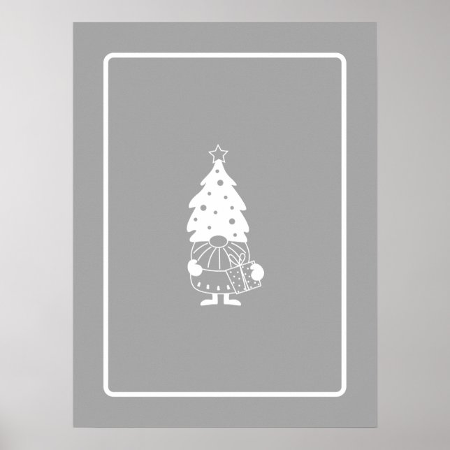 Poster Décor moderne scandi Gnome de Noël (Devant)