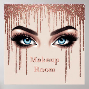 Poster ✨ Décor mural de maquillage pailleté pour vanité a
